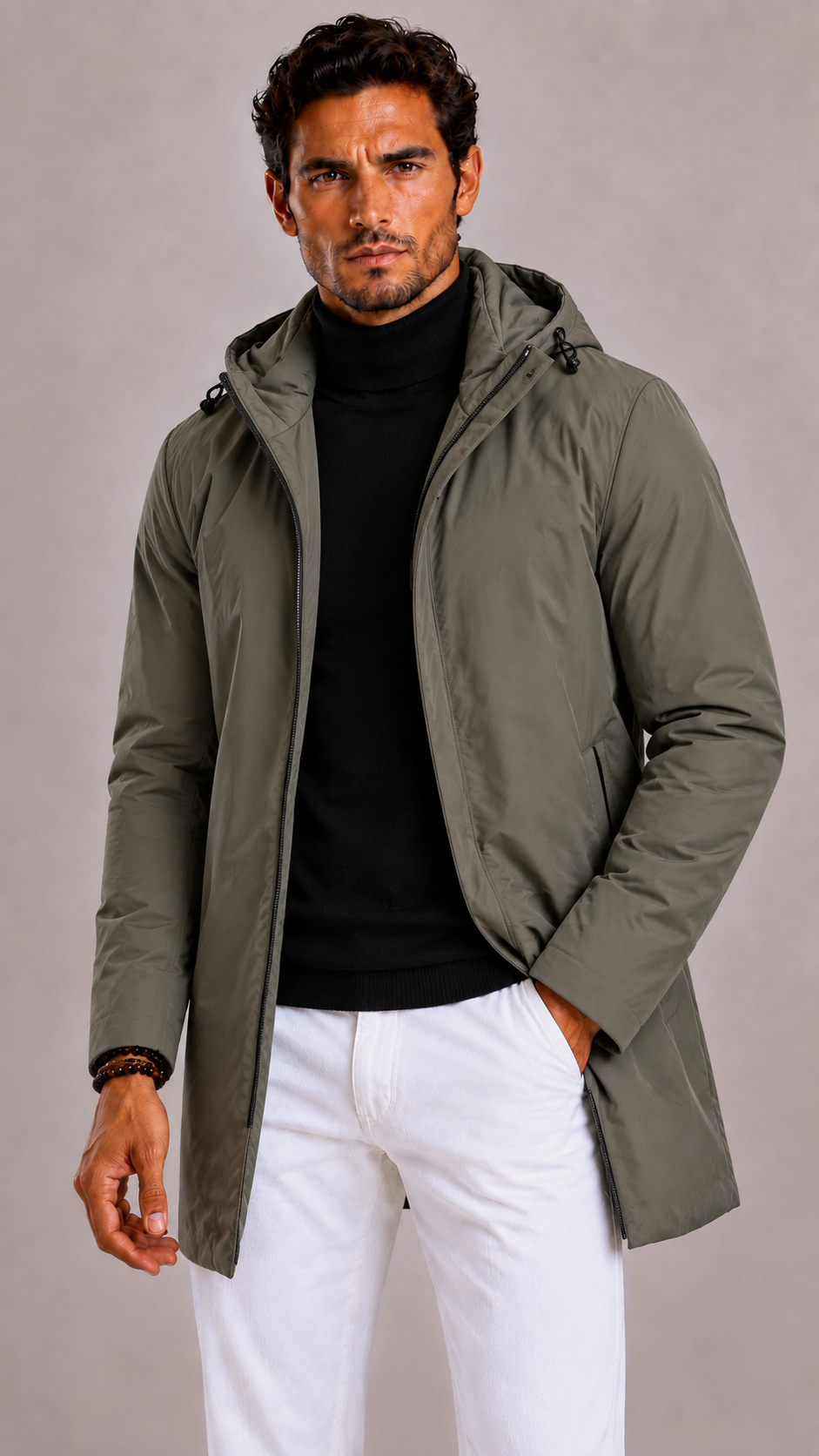 Lunelle | Men's Waterproof Winter Jacket with Hood and Zipper
