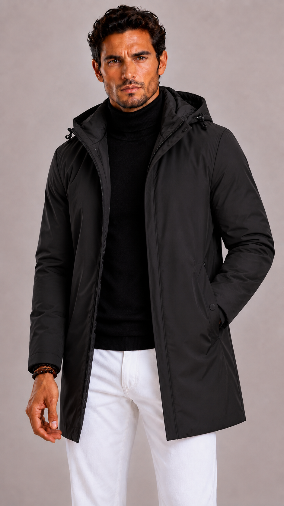 Lunelle | Men's Waterproof Winter Jacket with Hood and Zipper