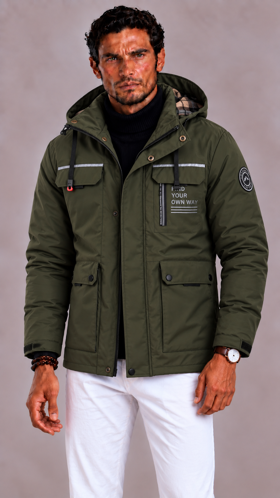 Lunelle | Men's Waterproof Winter Jacket with Hood and Windproof Finish