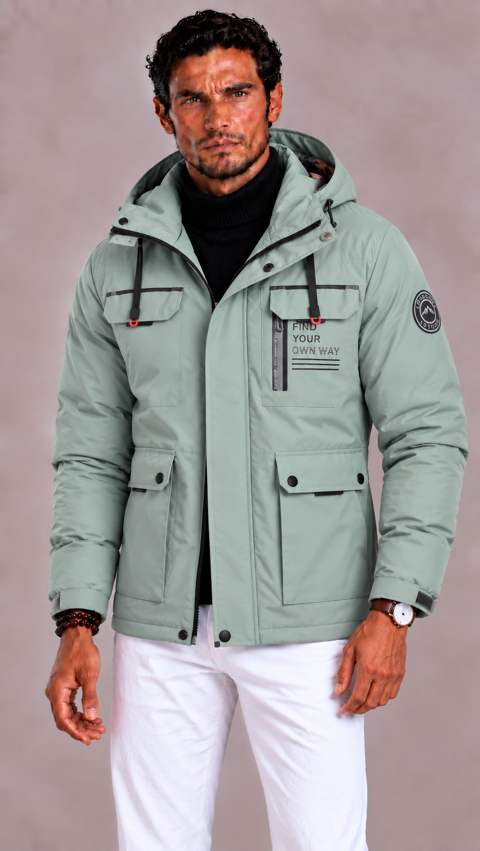Lunelle | Men's Waterproof Winter Jacket with Hood and Windproof Finish