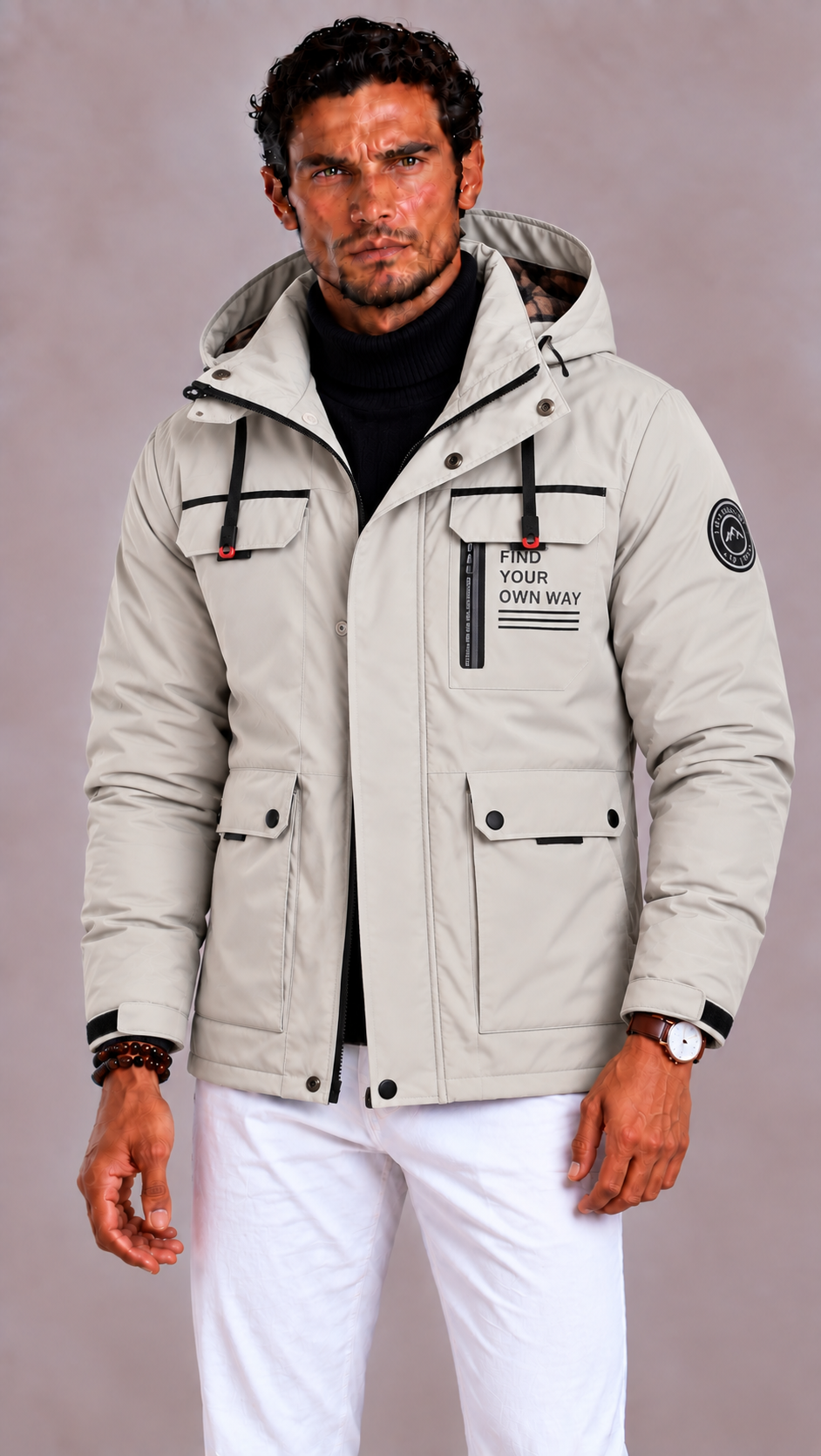 Lunelle | Men's Waterproof Winter Jacket with Hood and Windproof Finish