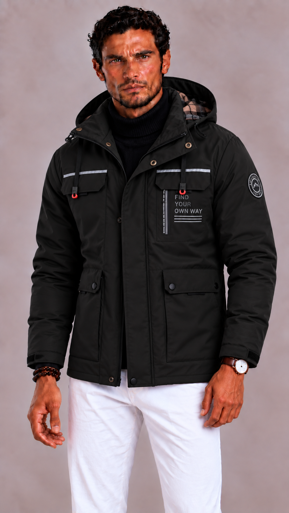 Lunelle | Men's Waterproof Winter Jacket with Hood and Windproof Finish