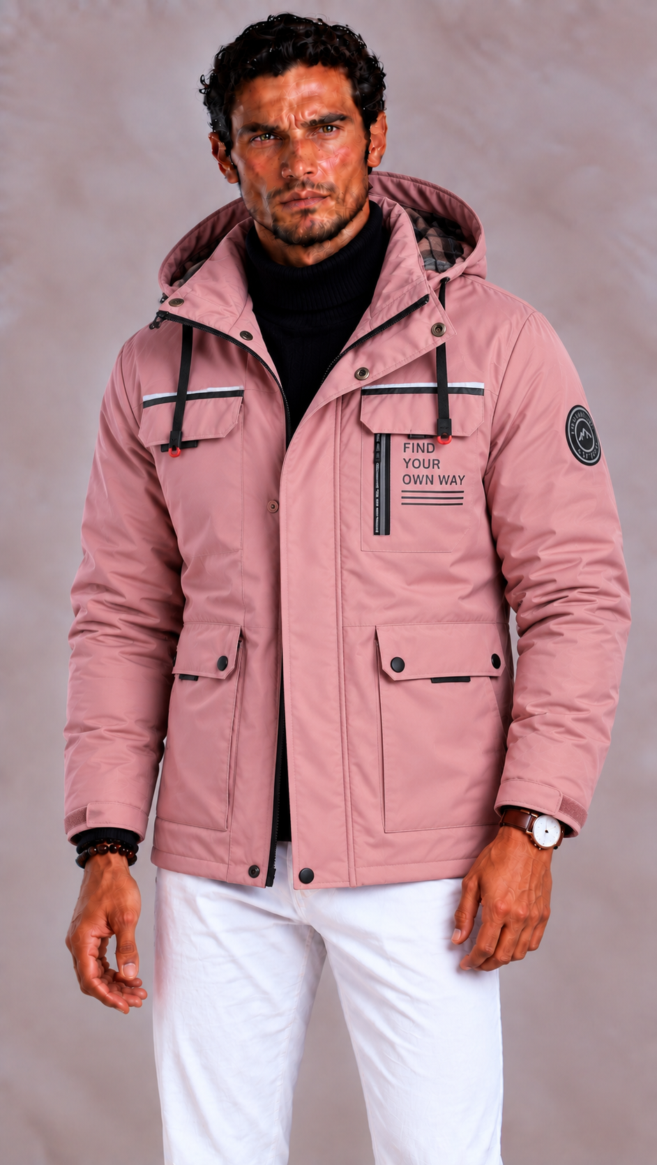 Lunelle | Men's Waterproof Winter Jacket with Hood and Windproof Finish