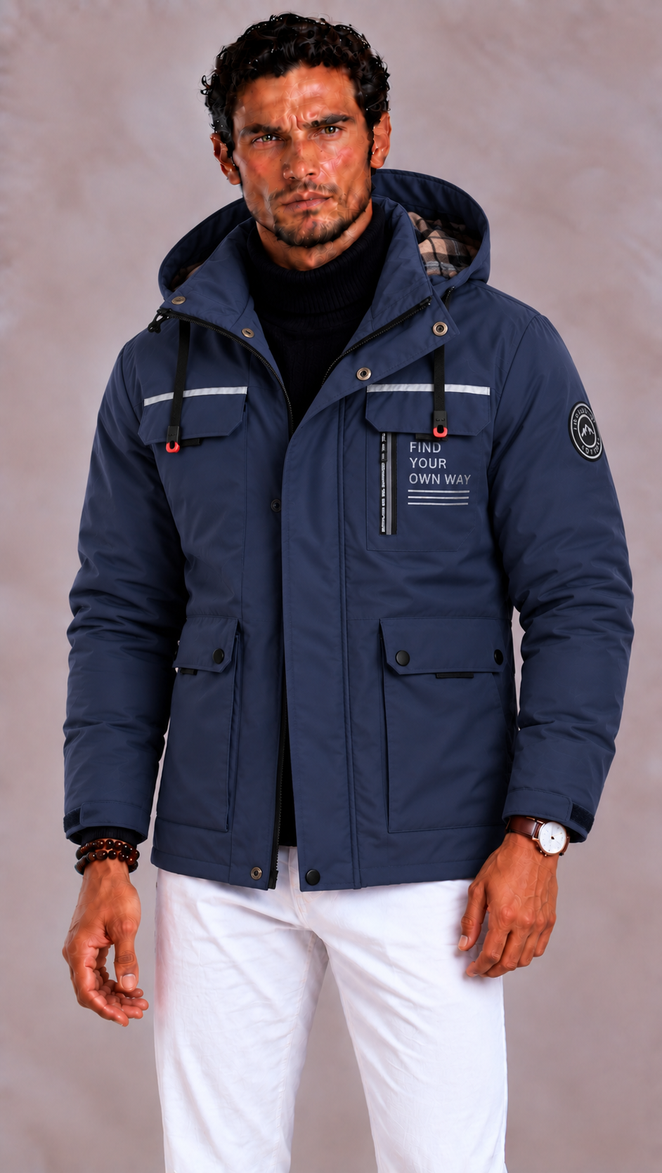 Lunelle | Men's Waterproof Winter Jacket with Hood and Windproof Finish