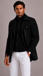 Lunelle | Men's Wool Tweed Jacket with Slim Fit and Button Closure