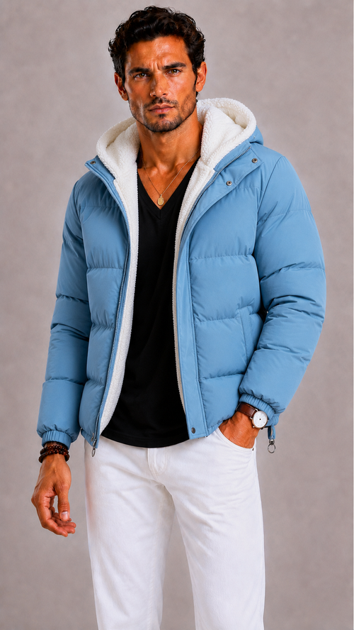 Lunelle | Men's Fleece Jacket with Stand-Up Collar and Zipper