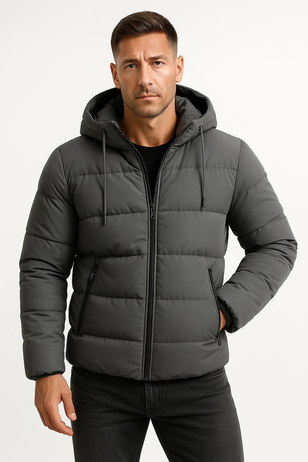 Lunelle | Men's Insulated Puffer Jacket Cotton Blend with Hood