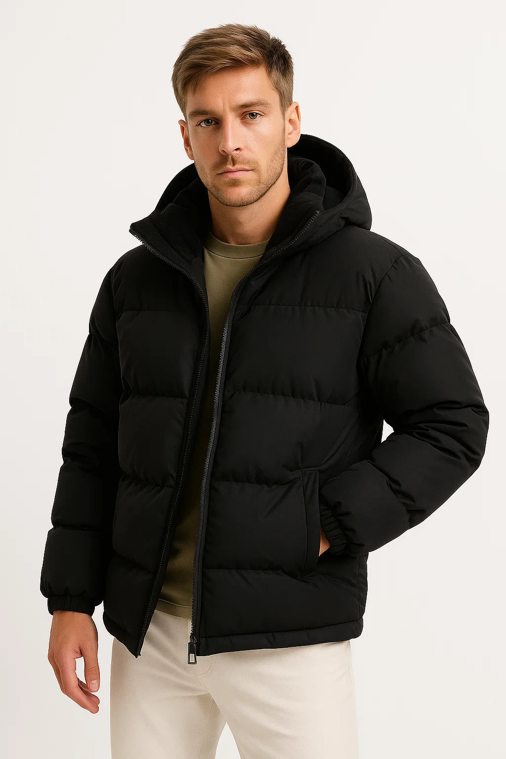 Lunelle | Lightly Padded Jacket for Men with Hood and Pockets