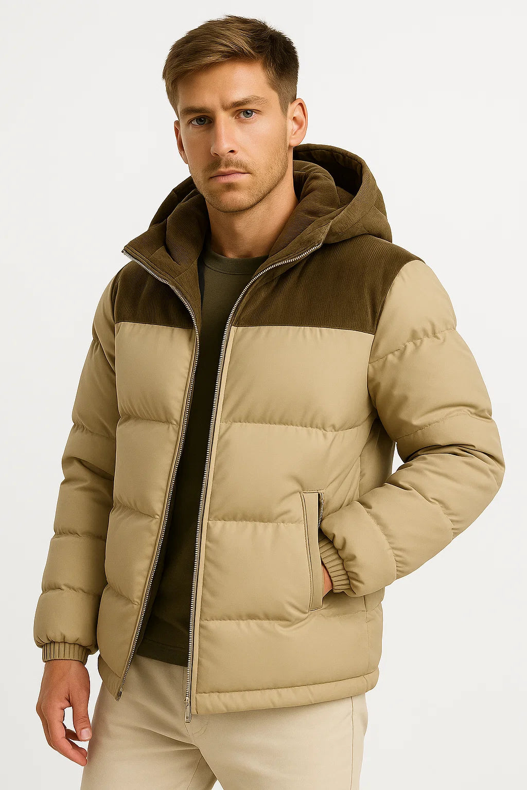 Lunelle | Lightly Padded Jacket for Men with Hood and Pockets