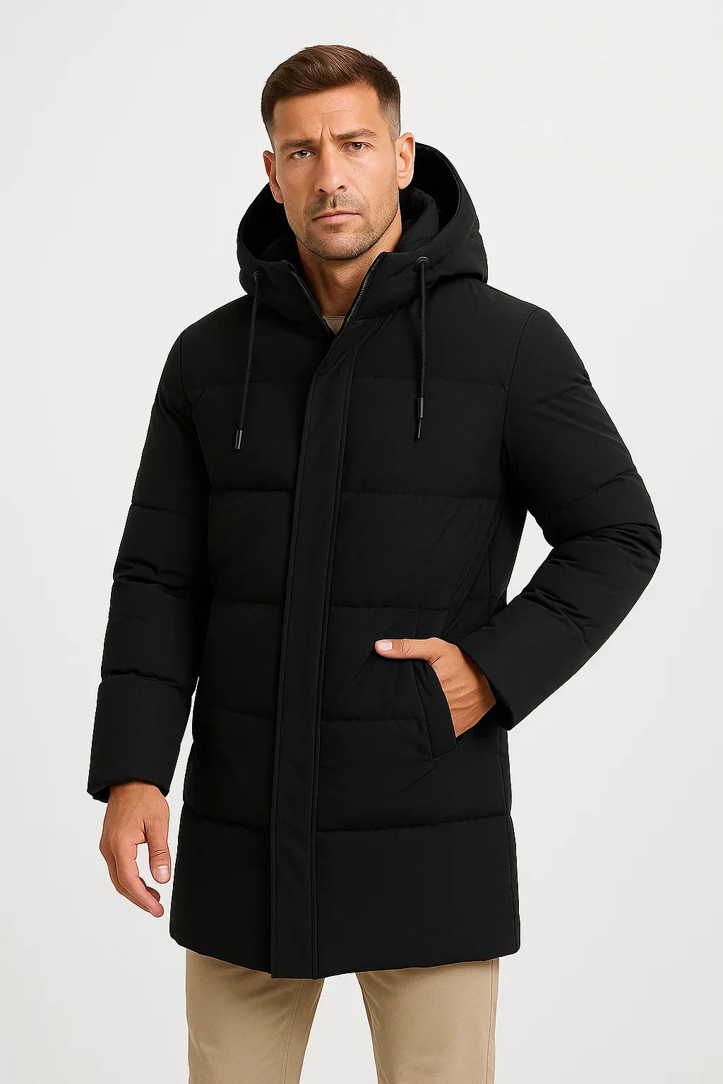 Lunelle | Men's Waterproof Puffer Jacket Insulated Black
